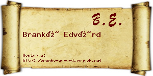 Brankó Edvárd névjegykártya